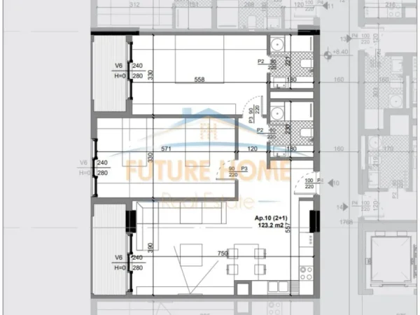 Tirane, shitet apartament 2+1 Kati 2, 123 m² 10.500.000 € 