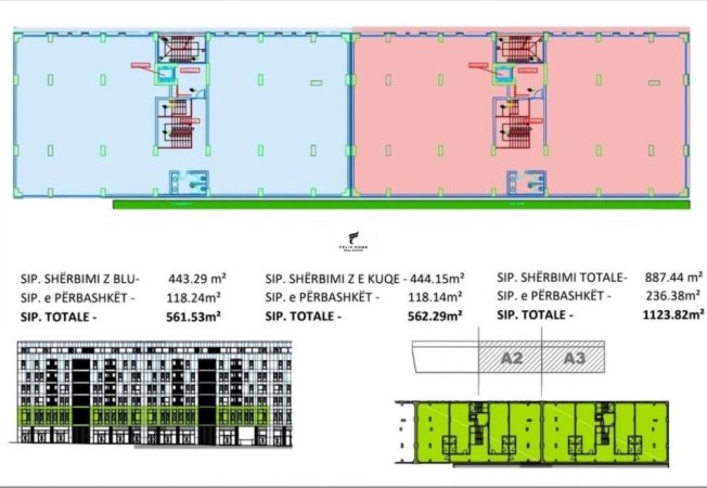 Tirane, jepet me qera zyre Kati 1, 1.123 m² 11.000 € (BULEVARDI I RI)
