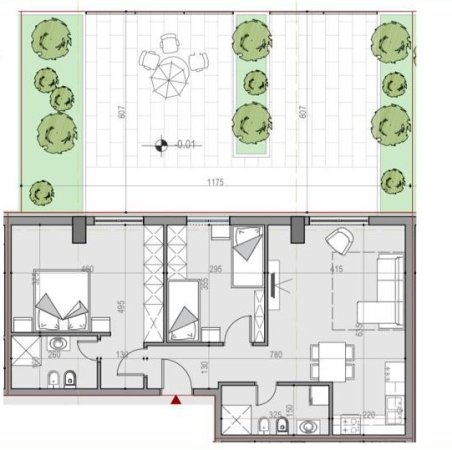 Tirane, shitet apartament 2+1+BLK Kati 1, 89 m² 70.691 Euro (QTU)