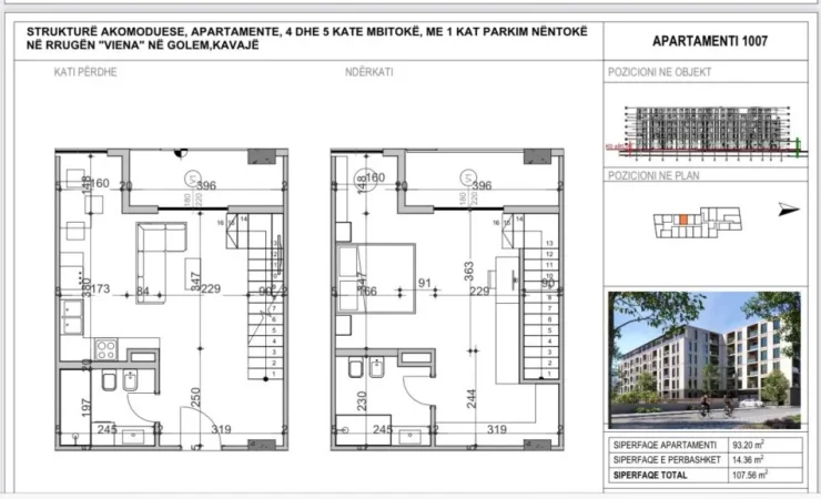 Golem, shitet apartament 1+1+Aneks+Ballkon Kati 0, 70 m² (Golemn)