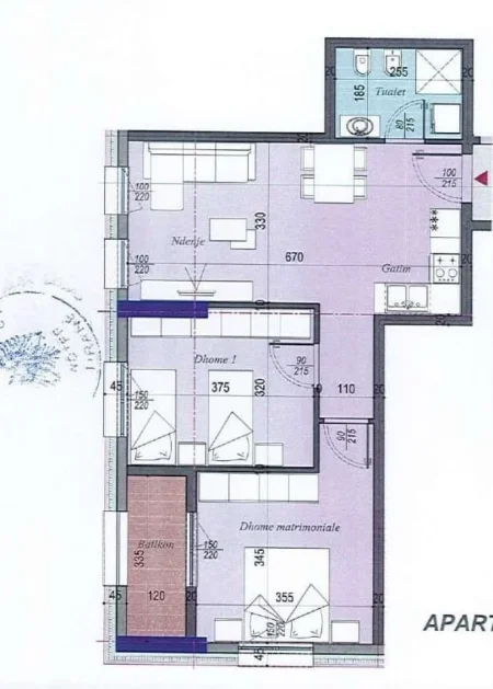 Tirane, shes apartament 2+1+Ballkon Kati 8, 85 m² 120.000 € (Tirana Entry II)
