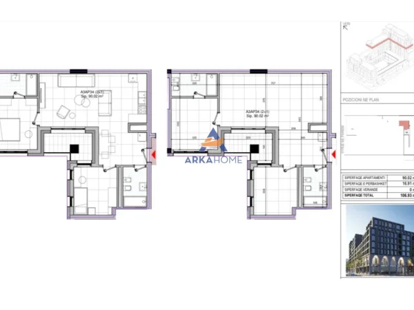 Tirane, shitet apartament 2+1+Ballkon Kati 9, 107 m² 265.000 € 