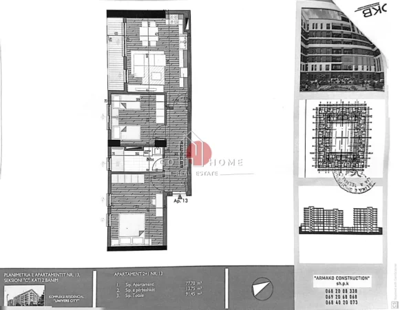 Shitet Apartamenti 2+1 ne Univers City - 930Euro/m2