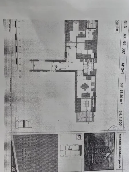 Tirane, shitet apartament 2+1+Ballkon Kati 5, 90 m² 180.000 € (Golden Park 3)