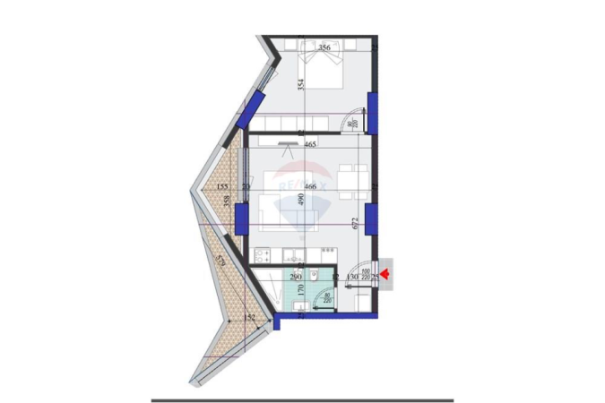 Apartament ne shitje, 1+1 pjese e nje objekti te ri, fare prane "Ring Center" (123'500 Euro) !