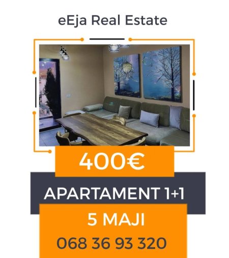 Tirane, jepet me qera apartament 1+1+Ballkon Kati 3, 85 m² 400 € (5 maji)