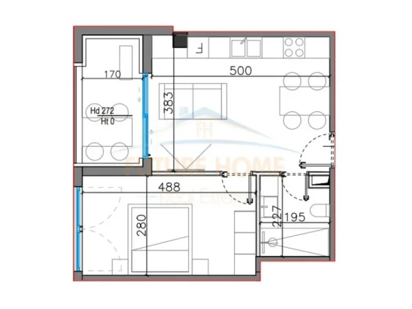 Dhermi - Palase, shitet apartament 1+1 Kati 3, 60 m² 167.500 € (Rezidenca San Torini II)