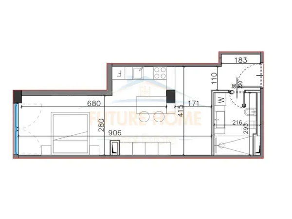 Dhermi - Palase, shitet apartament 1+1 Kati 3, 57 m² 158.400 € (Rezidenca San Torini II)