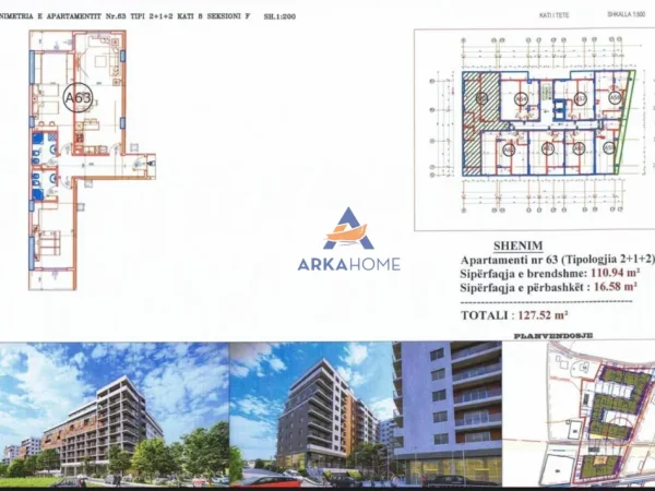 Tirane, shitet apartament 2+1+Ballkon Kati 8, 128 m² 146.625 € (PASKUQAN)