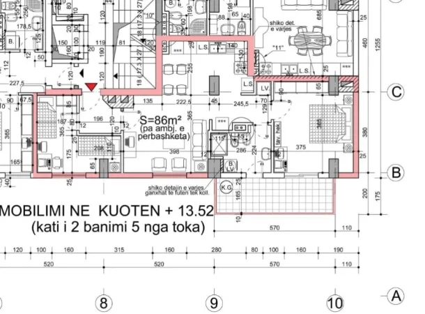 Tirane, shitet apartament 2+1 Kati 5, 86 m² 190.000 € 