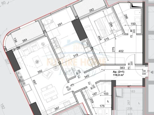 Tirane, shitet apartament 2+1+Ballkon , 145 m² 478.000 € (Pazari i Ri Bazaar Gate)
