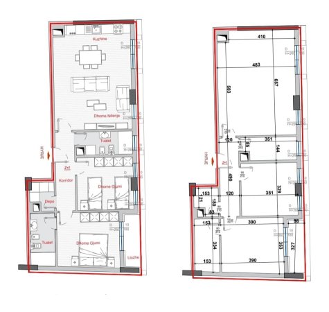 Tirane, shes apartament 2+1+Ballkon Kati 4, 111 m² 205.000 € (Bulevardi i Ri)