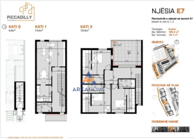 Tirane, shitet apartament 2 Katshe Kati 2, 197 m² 503.400 € (LIQENI I THATE)