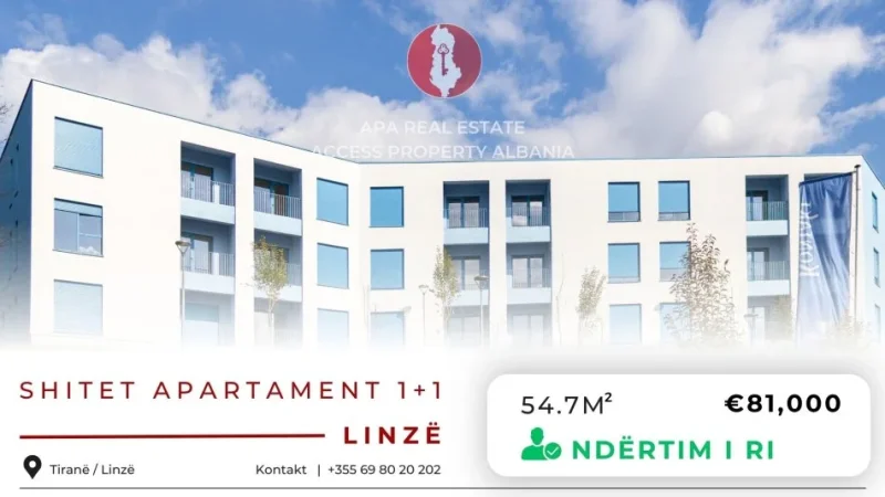 Tirane, shes apartament 1+1 Kati 3, 55 m² 81.000 € 