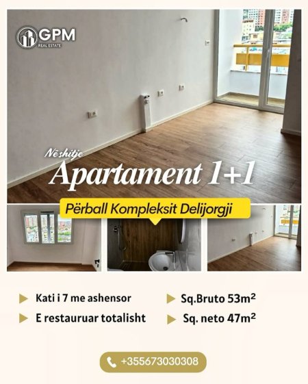 Tirane, shitet apartament 1+1 Kati 7, 53 m² 115.000 €