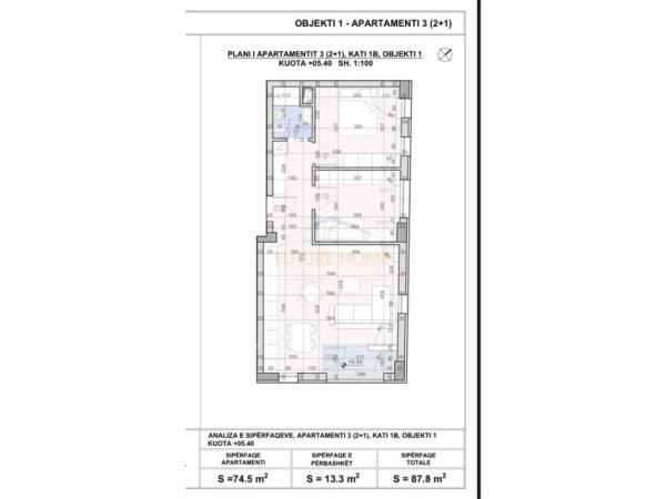 Tirane, shitet apartament 2+1 Kati 6, 88 m² 130.830 € (UNAZA E RE)