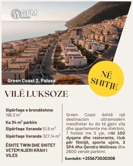 Dhermi - Palase, shitet Vile Twin , 327 m² ne Green Coast 2.