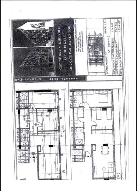 Tirane, shitet apartament 3+1+Aneks+Ballkon Kati 9, 134 m² 140.000 € (telo ndini)