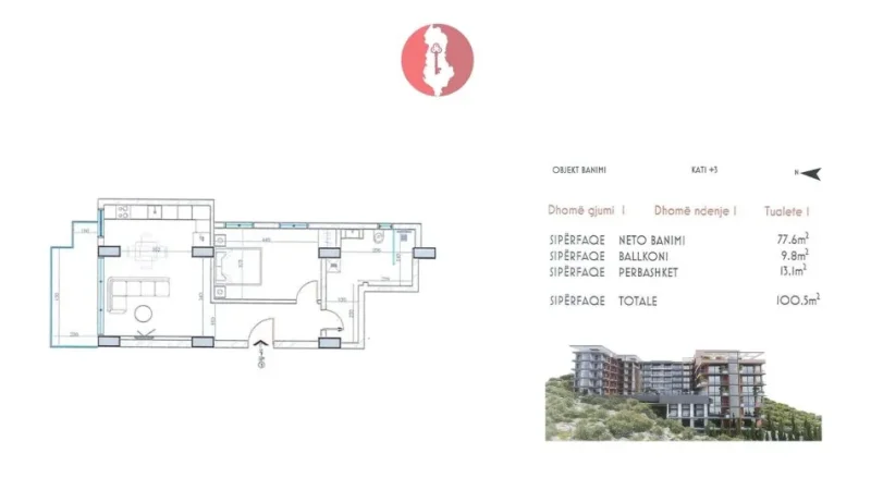 Vlore, shitet 1+1 , (Vlorë, Rruga “Dhimiter Konomi”)