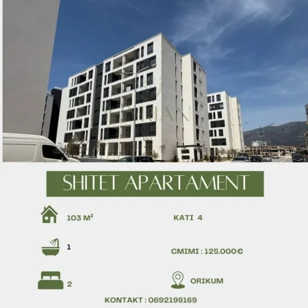 Vlore, shitet apartament 2+1 Kati 4, 103 m² 125.000 € (orikum)