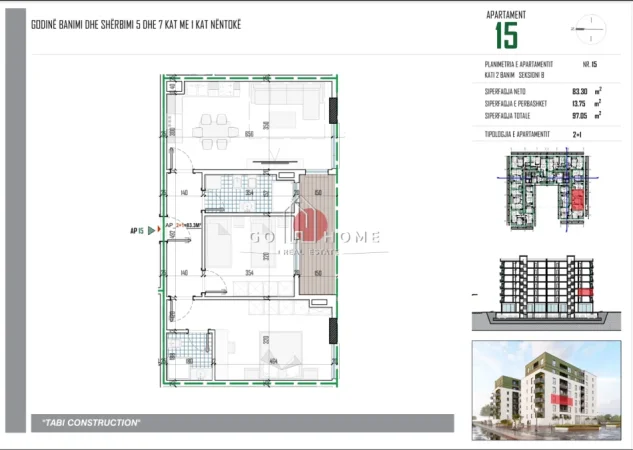 Shitet Apartamenti 2+1+2, Paskuqan, Pran QTA-se
