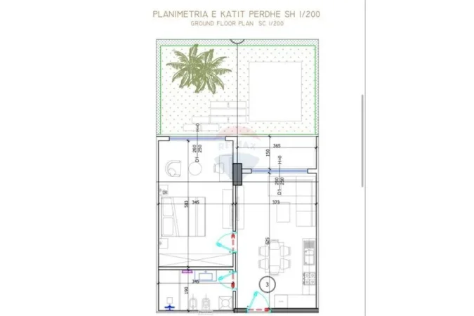 Golem, shitet apartament 1+1 Kati 0, 73 m² (Liburna Residence)