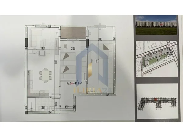 Tirane, shes apartament 2+1+Ballkon Kati 2, 109 m² 