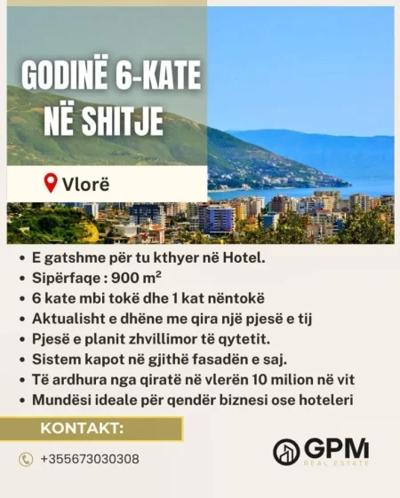 Vlore, shitet ambjent biznesi ,Godine 6-kate , 900 m².