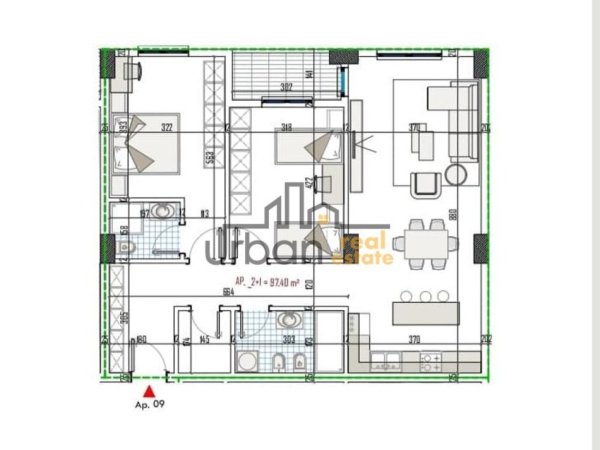 Tirane, shitet apartament 2+1+Ballkon Kati 1, 113 m² 130.000 € (Kompleksi Apollo, Paskuqan)