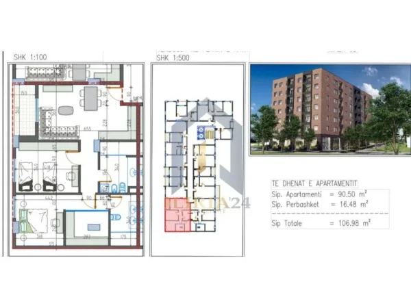 Tirane, shes apartament 2+1+Ballkon Kati 6, 107 m² 143.274 € 