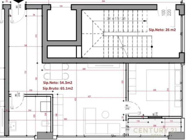 Tirane, shes apartament 1+1+Ballkon Kati 2, 65 m² 104.000 € 