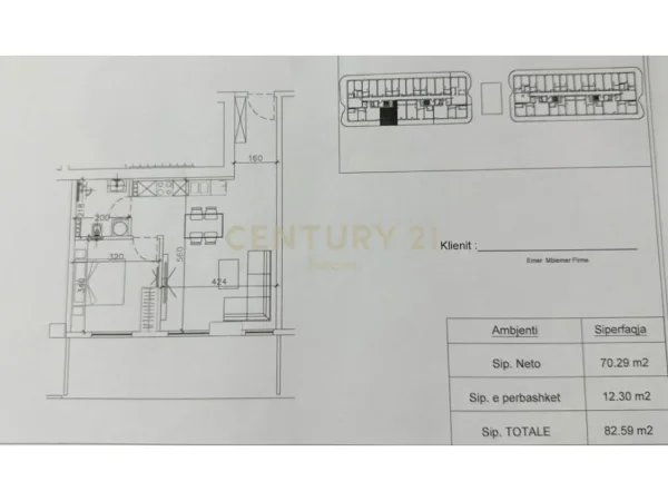 Shengjin, shitet apartament 1+1+Aneks+Ballkon Kati 3, 85 m² 86.720 € (Kune)