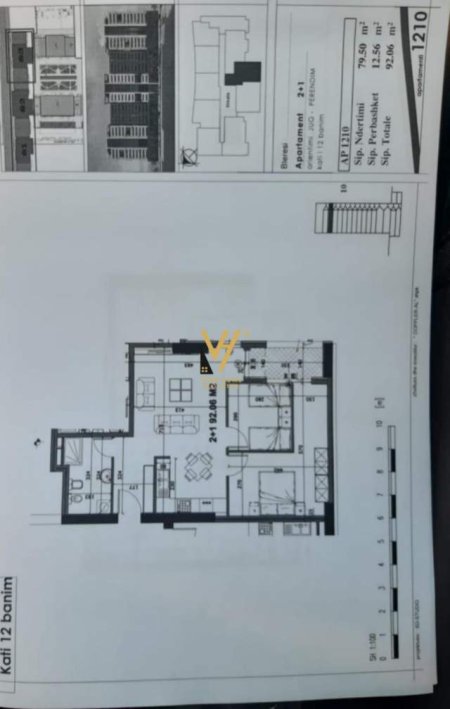 Tirane, shitet apartament 2+1+A+BLK Kati 12, 92 m² 106.000 Euro (yzberisht)