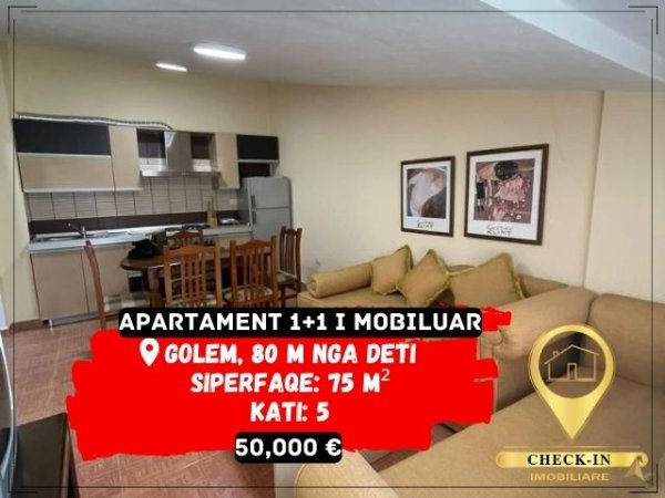 Durres, shitet apartament ne plazh 1+1+BLK Kati 5, 75 m² 50.000 Euro (Golem)