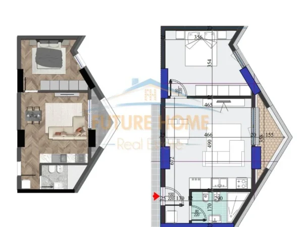Tirane, shitet apartament 1+1+Aneks+Ballkon Kati 12, 71 m² 125000€ (RRUGA DRITAN HOXHA)