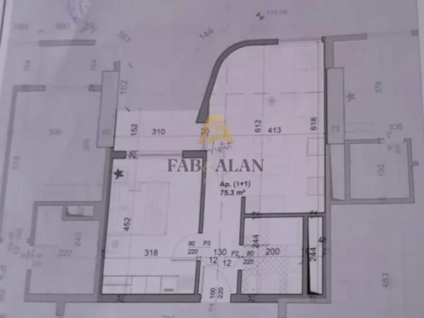 Tirane, shitet apartament 1+1 Kati 11, 75 m² 256.000 € (Pazari i Ri)