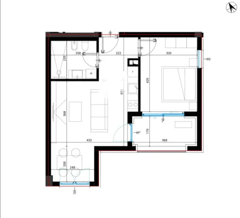 Dhermi - Palase, shitet apartament 1+1+Ballkon Kati 2, 74 m² 205.968 € (Dhermi)