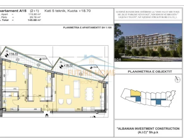 Tirane, shitet apartament 2+1 Kati 5, 145 m² 3.950.000 € 