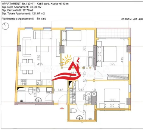 Tirane, shitet apartament 3+1 , 121 m² 230.000 € (rruga e elbasanit)