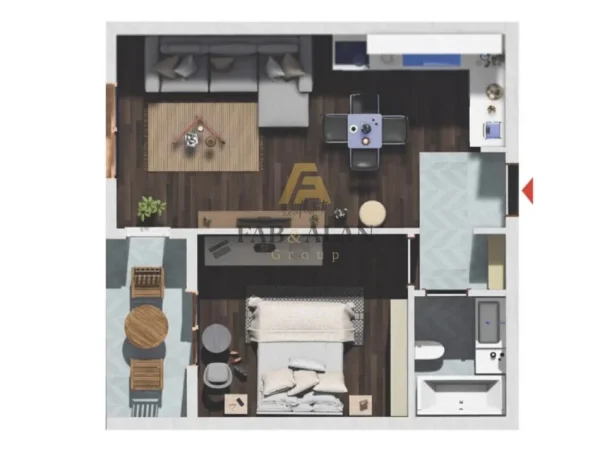 Tirane, shitet apartament 1+1 Kati 6, 65 m² 55.000 € (Kamez tek Bashkia)