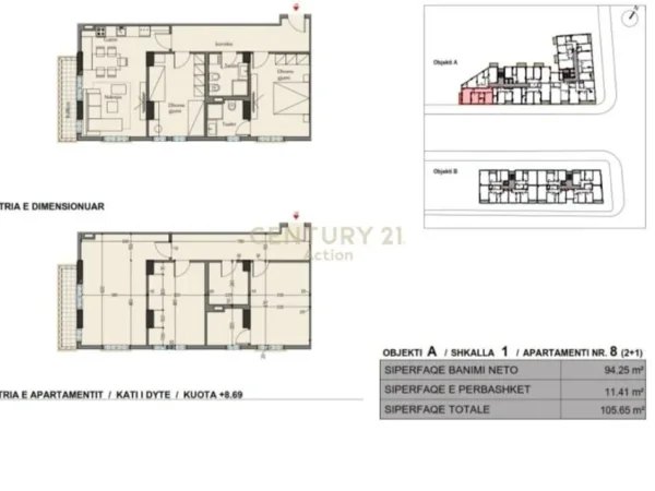 Tirane, shitet apartament 2+1 Kati 2, 94 m² 179.000 € 