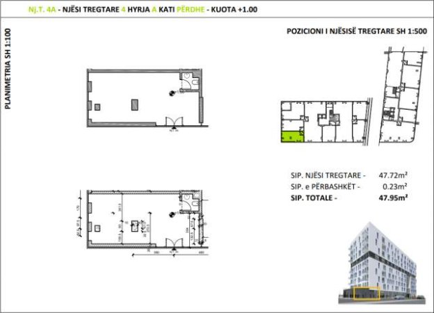Tirane, shitet ambjent biznesi 4A, Kati 0. Sip. 48 m² 2.800 Euro/m2 (Hamdi Pepa)