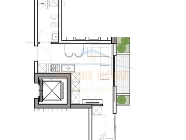 Golem, shitet apartament 1+1 Kati 3, 37 m² 33.570 € 