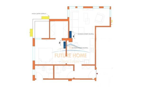 Tirane, shitet apartament 1+1+Ballkon Kati 5, 70 m² 175.000 € (RRUGA FORTUZI)