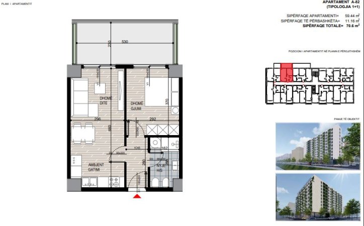 Tirane, shitet apartament 1+1 Kati 9, 70 m² 102.370 € ( SHITET SUPER APARTAMENT 1+1 NE FUSHEN E AVIACIONIT)