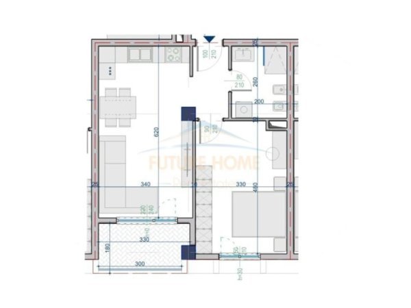 Tirane, shitet apartament 1+1 Kati 1, 67 m² 73.854 € 