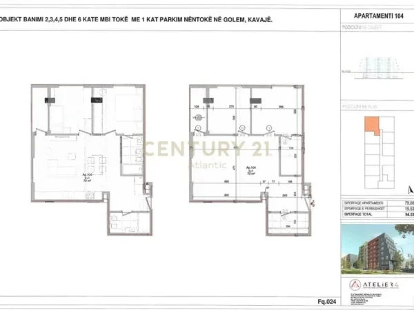 Durres, shitet apartament 2+1 Kati 1, 93 m² 95.000 € (Golem)