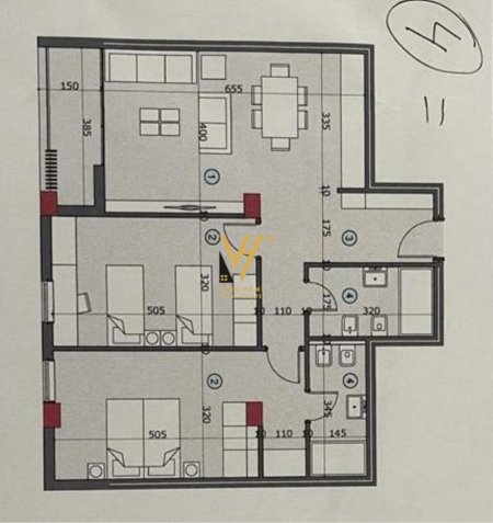 Tirane, shitet apartament 2+1+Ballkon Kati 5, 110 m² 155.000 € (ALI DEMI)