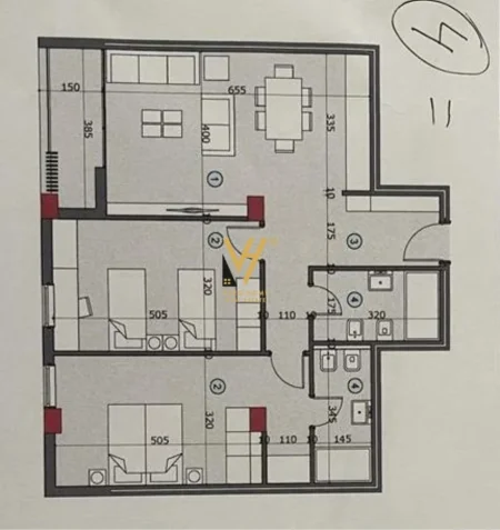 Tirane, shitet apartament 2+1+Ballkon Kati 5, 110 m² 155.000 € (ALI DEMI)
