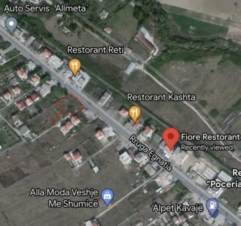 Kavaje, jepet me qera truall 1.000 m² 300 Euro (Rruga Egnatia)